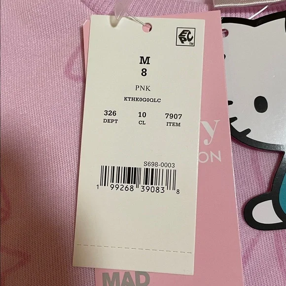 Hello Kitty Light Pink Bow Fleece Sweatshirt Kids Size Medium (Brand New) - Picture 8 of 10